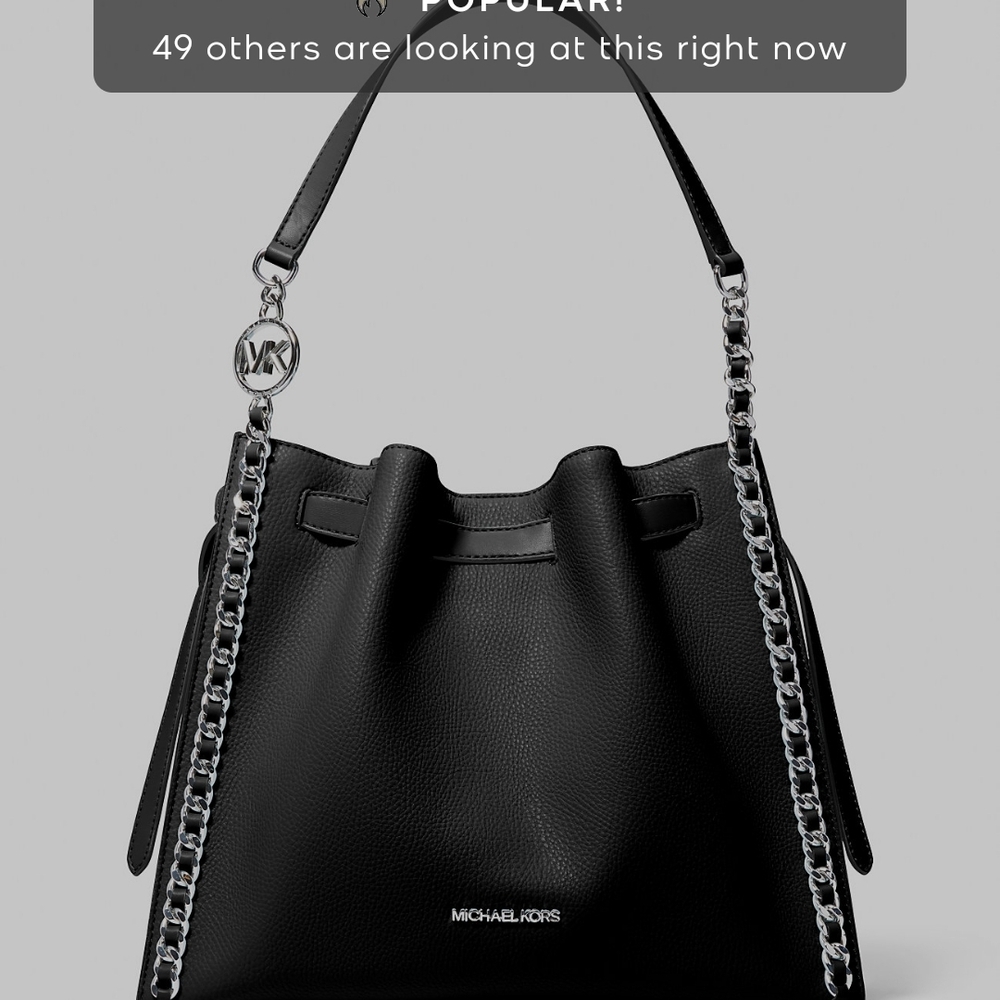 🖤🖤 Michael Kors Black Messenger Bag with Silver Chain - Picture 2 of 11
